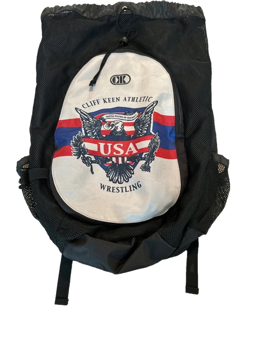 Cliff Keen Wrestling Mesh Drawstring Backpack Team Pack Historic Eagle Black USA